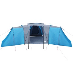 vidaXL Tenda da Campeggio 12 Persone Blu 840x720x200 cm Taffetà 185T