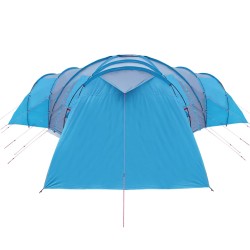 vidaXL Tenda da Campeggio 12 Persone Blu 840x720x200 cm Taffetà 185T