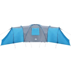 vidaXL Tenda da Campeggio 12 Persone Blu 840x720x200 cm Taffetà 185T