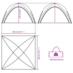 vidaXL Tenda da Festa Blu 360x360x219 cm Taffetà 190T