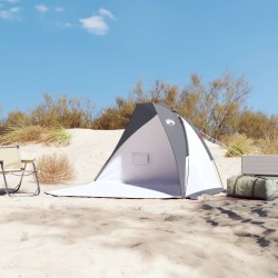 vidaXL Tenda da Spiaggia Grigia 268x223x125 cm Taffetà 185T