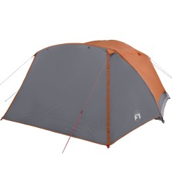 vidaXL Tenda Campeggio 4Persone Grigia e Arancione 350x280x155 Taffetà