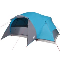 vidaXL Tenda da Campeggio 8 Persone Blu 360x430x195 cm Taffetà 190T