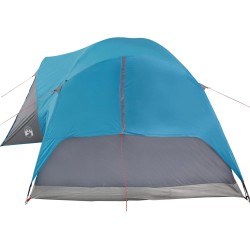 vidaXL Tenda da Campeggio 8 Persone Blu 360x430x195 cm Taffetà 190T