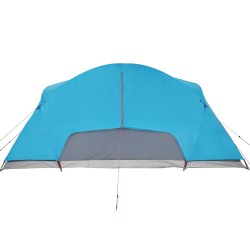 vidaXL Tenda da Campeggio 8 Persone Blu 360x430x195 cm Taffetà 190T