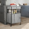 vidaXL Carrello da Cucina Grigio Sonoma 56x43x89,5cm Legno Multistrato