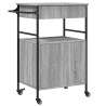 vidaXL Carrello da Cucina Grigio Sonoma 56x43x89,5cm Legno Multistrato