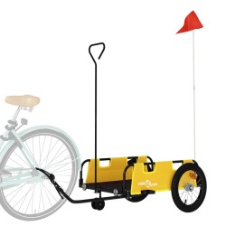 vidaXL Rimorchio da Bici Giallo Oxford e Ferro