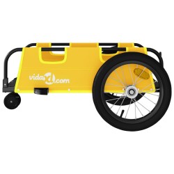 vidaXL Rimorchio da Bici Giallo Oxford e Ferro