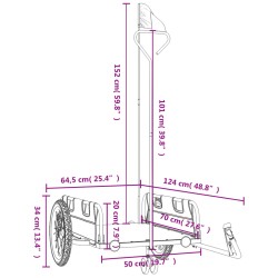 vidaXL Rimorchio da Bici Giallo Oxford e Ferro