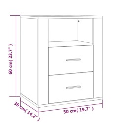 Comodino Rovere Sonoma 50x36x60 cm in Legno ingegnerizzato