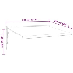 vidaXL Tenda Sole Retrattile Blu e Bianca 3,5x2,5m Tessuto e Alluminio