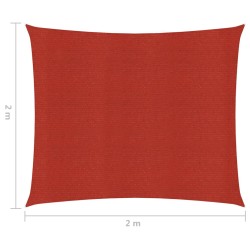 vidaXL Vela Parasole 160 g/m² Rossa 2x2 m in HDPE