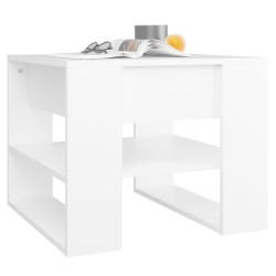   Tavolino da Salotto Bianco 55,5x55x45 cm in Legno ingegnerizzato