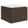 vidaXL Sgabello Giardino con Cuscino Marrone 55x55x37 cm in Polyrattan