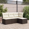 vidaXL Sgabello Giardino con Cuscino Marrone 55x55x37 cm in Polyrattan