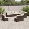 vidaXL Set Divani da Giardino 12 pz con Cuscini Marrone in Polyrattan