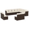 vidaXL Set Divani da Giardino 12 pz con Cuscini Marrone in Polyrattan