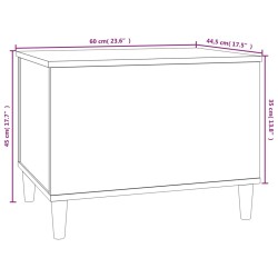   Tavolino Salotto Grigio Cemento 60x44,5x45 cm Legno ingegnerizzato