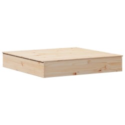 vidaXL Sabbiera con Copertura 111x111x19,5 cm Legno Massello di Pino