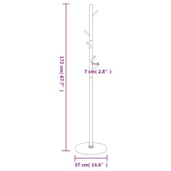 vidaXL Appendiabiti Bianco 172 cm in Ferro Verniciato a Polvere