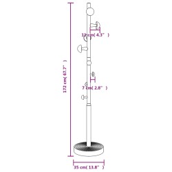 vidaXL Appendiabiti Rosa 172 cm in Ferro Verniciato a Polvere