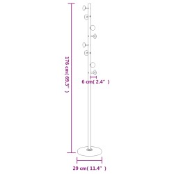 vidaXL Appendiabiti Bianco 176 cm in Ferro Verniciato a Polvere