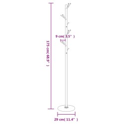 vidaXL Appendiabiti Bianco 175 cm in Ferro Verniciato a Polvere