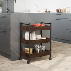 vidaXL Carrello da Cucina Rovere Marrone 50x30x70 cm Legno Multistrato