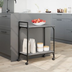 vidaXL Carrello Cucina Grigio Sonoma 60,5x31x72,5 cm Legno Multistrato