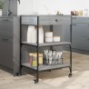 vidaXL Carrello da Cucina Grigio Sonoma 60x48x89,5cm Legno Multistrato