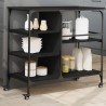 vidaXL Carrello da Cucina Nero 100x45x89,5 cm in Legno Multistrato