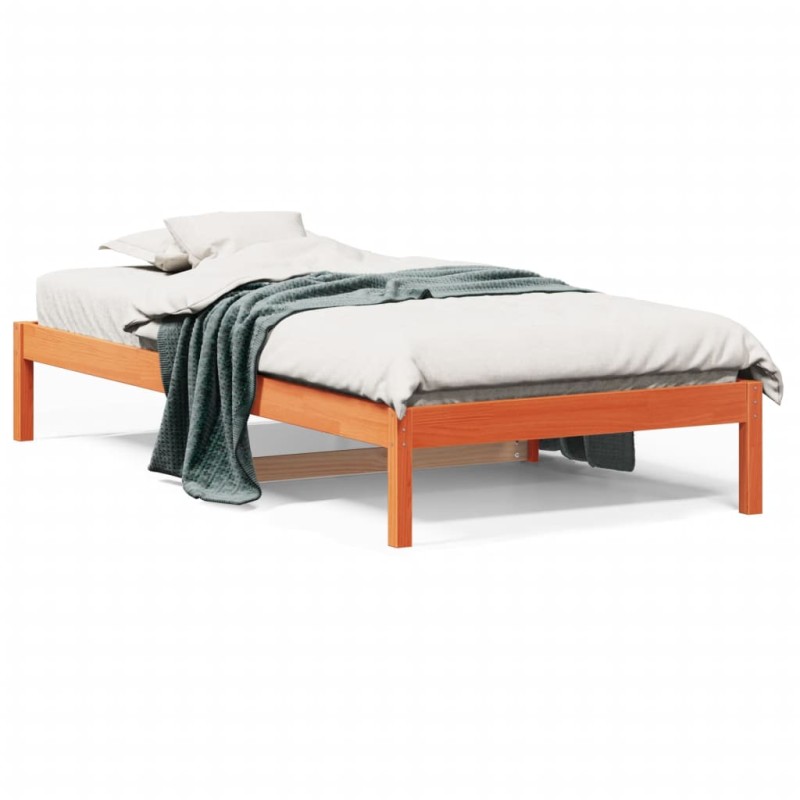 vidaXL Dormeuse Marrone Cera 90x200 cm in Legno Massello di Pino