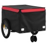 vidaXL Rimorchio da Bici Nero e Rosso 45 kg in Ferro