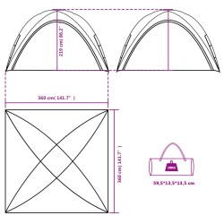 vidaXL Tenda da Festa Verde 360x360x219 cm Taffetà 190T