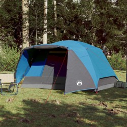 vidaXL Tenda da Campeggio 4 Persone Blu 350x280x155 cm Taffetà 190T