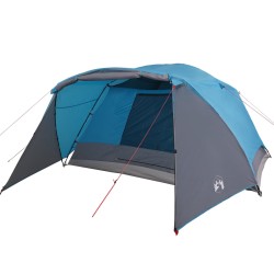 vidaXL Tenda da Campeggio 4 Persone Blu 350x280x155 cm Taffetà 190T