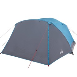 vidaXL Tenda da Campeggio 4 Persone Blu 350x280x155 cm Taffetà 190T