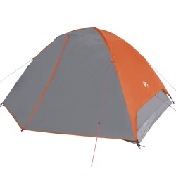 vidaXL Tenda Campeggio 6Persone Grigia e Arancione 348x340x190 Taffetà