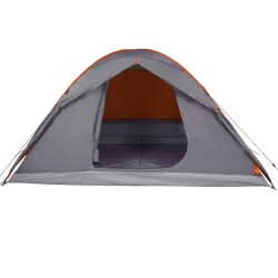 vidaXL Tenda Campeggio 6Persone Grigia e Arancione 348x340x190 Taffetà