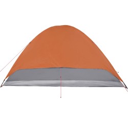 vidaXL Tenda Campeggio 6Persone Grigia e Arancione 348x340x190 Taffetà