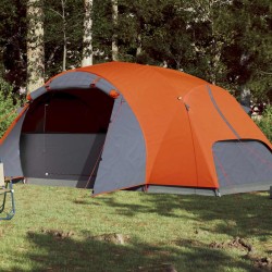 vidaXL Tenda Campeggio 8Persone Grigia e Arancione 360x430x195 Taffetà