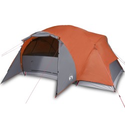 vidaXL Tenda Campeggio 8Persone Grigia e Arancione 360x430x195 Taffetà