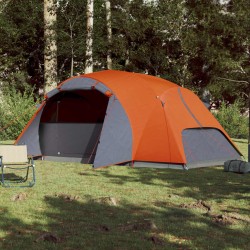 vidaXL Tenda Campeggio 8Persone Grigia e Arancione 360x430x195 Taffetà