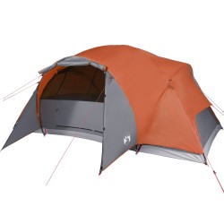 vidaXL Tenda Campeggio 8Persone Grigia e Arancione 360x430x195 Taffetà