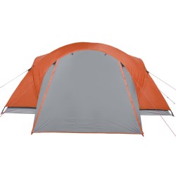 vidaXL Tenda Campeggio 8Persone Grigia e Arancione 360x430x195 Taffetà