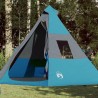 vidaXL Tenda da Campeggio 7 Persone Blu 350x350x280 cm Taffetà 185T