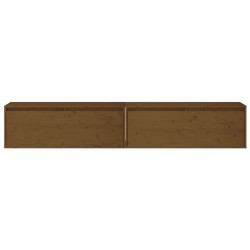   Pensili 2 pz Marrone Miele 100x30x35 cm Legno Massello di Pino