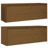   Pensili 2 pz Marrone Miele 100x30x35 cm Legno Massello di Pino