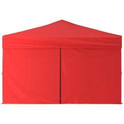 Tenda per Feste Pieghevole con Pareti Laterali Rosso 3x3 m